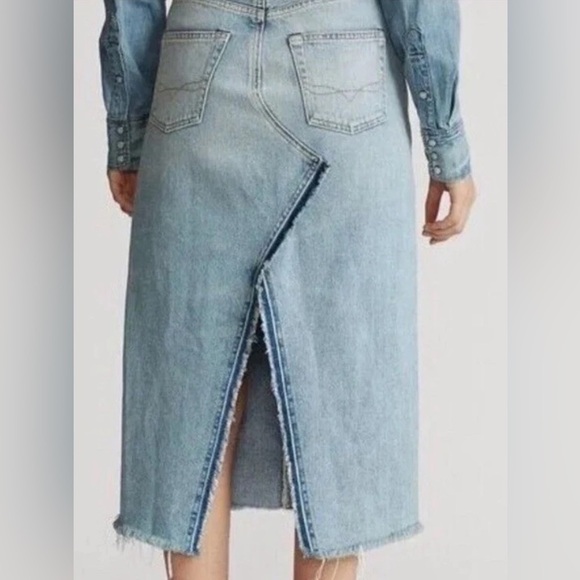 Polo RALPH LAUREN Size 26 Stone Wash Denim Phinley Pencil SKIRT - Picture 3 of 9